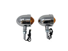 Load image into Gallery viewer, Turn Signal/Indicators Bullet Lights Pair (2) - Chrome  - Highway Hawk H68-5001
