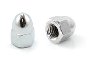 Colony Acorn Nuts Chrome (Pair) fits M10 (10mm) Bolt 1.25 Thread - High Crown