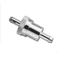 Load image into Gallery viewer, Inline Fuel Filter for 1/4 inch (6mm) Petrol Line Chrome Metal Body Universal - Custom Chrome 18256
