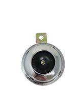 Load image into Gallery viewer, Small Chrome Mini Horn 65mm (2-1/2 in.) Smooth (black centre) Universal 12V - Highway Hawk H69-122
