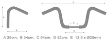 Load image into Gallery viewer, 1-1/4 in. (32mm) Fat Bagger Handlebars for Touring Bikes - Black - Highway Hawk H55-285B
