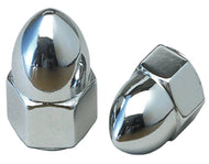 Chrome 10mm Acorn Nuts, Pair (2) fits M10 Bolt 1.5 UNC Thread - High Crown