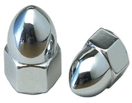 Chrome 5/16 inch Acorn Nuts -18 UNC Thread, pair (2) fits 5/16 in. Bolt - High Crown - Drag Specialties DS190855