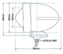Load image into Gallery viewer, Winged Zeppelin Red Bullet Light for Rear or Side Marker Light Single Filament - Zodiac 162025
