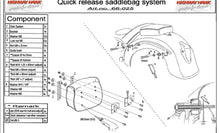 Load image into Gallery viewer, Universal Quick Release Saddlebag/Pannier Mounting Kit, Lockable Mount - Highway Hawk H66-025
