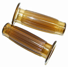 Load image into Gallery viewer, Replica Beston Vintage Style Ribbed 7/8 inch (22mm) Handlebar Grips Rubber - Gel Brown
