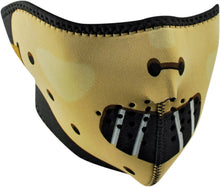 Load image into Gallery viewer, Black/Cream Neoprene Half Face Mask Hannibal Lecter
