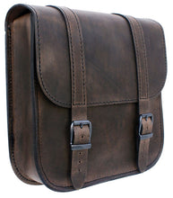 Load image into Gallery viewer, Ledrie HLZAD2-2013-2 Swingarm Bag Straight Brown 7.5 Litres fits Harley-Davidson Softail &amp; Touring 2018 up - Genuine Real Leather
