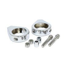 Load image into Gallery viewer, Fork Clamps for Harley-Davidson to Relocate Turn Signals/Indicators - 41mm, Chrome - Motorcycle Storehouse 980726
