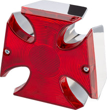 Load image into Gallery viewer, Maltese Iron Cross Custom Rear Brake/Tail Light for Chopper Motorcycle/Trike, Chrome - Motorcycle Storehouse 518175
