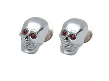 Load image into Gallery viewer, Pair Chrome 6mm Skull Nuts fits Harley/Custom/Trike Coloured Eyes M6 - Highway Hawk H03-103
