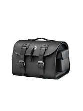 Load image into Gallery viewer, Rear Tail Bag Suitcase &quot;Orlando&quot; made of real leather - Black - Highway Hawk H02-2650
