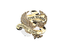 Load image into Gallery viewer, Live To Ride Eagle Emblem Gold Large - 80mm High - Highway Hawk H01-561

