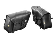 Load image into Gallery viewer, Saddlebag Luggage Set &quot;Indiana&quot; made of real leather Large Size - Black - Highway Hawk H02-2620
