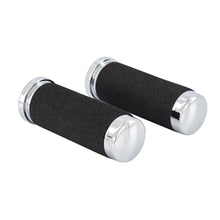 Load image into Gallery viewer, Foam Grips with Chrome End Caps for 1 inch (25mm) Handlebars (Pair)
