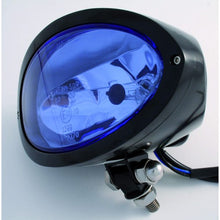 Load image into Gallery viewer, HIGHSIDER 223-062 Headlight &quot;IOWA&quot; Oval Bottom Mount Blue Lens - Black
