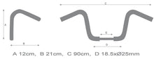 Load image into Gallery viewer, Handlebars "Poseidon" 1-1/4 inch (32mm) Diameter - Black - Highway Hawk H55-261B
