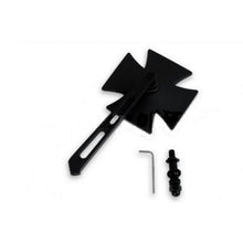 Load image into Gallery viewer, Maltese (Iron) Gothic Cross Mirrors for Harley-Davidson (Pair) - Black - Drag Specialties 0640-0444_PAIR
