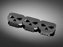 Load image into Gallery viewer, Exhaust Heat Shield Black Skulls up to 60mm Diameter

