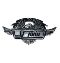 Load image into Gallery viewer, Live To Ride Emblem with Eagle (L) V-Twin Motorcycle
