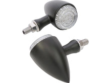 Load image into Gallery viewer, Round Neat Bullet Amber LED Turn Signals/Indicators, Pair - Black - Highway Hawk HH203-201
