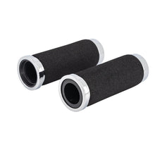 Load image into Gallery viewer, Foam Grips with Chrome End Caps for 1 inch (25mm) Handlebars (Pair)
