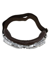 Load image into Gallery viewer, Red Baron Aviator/Flying Goggles Dakota for Open Face Helmets - Dark Brown &amp; Chrome - Highway Hawk H02-918
