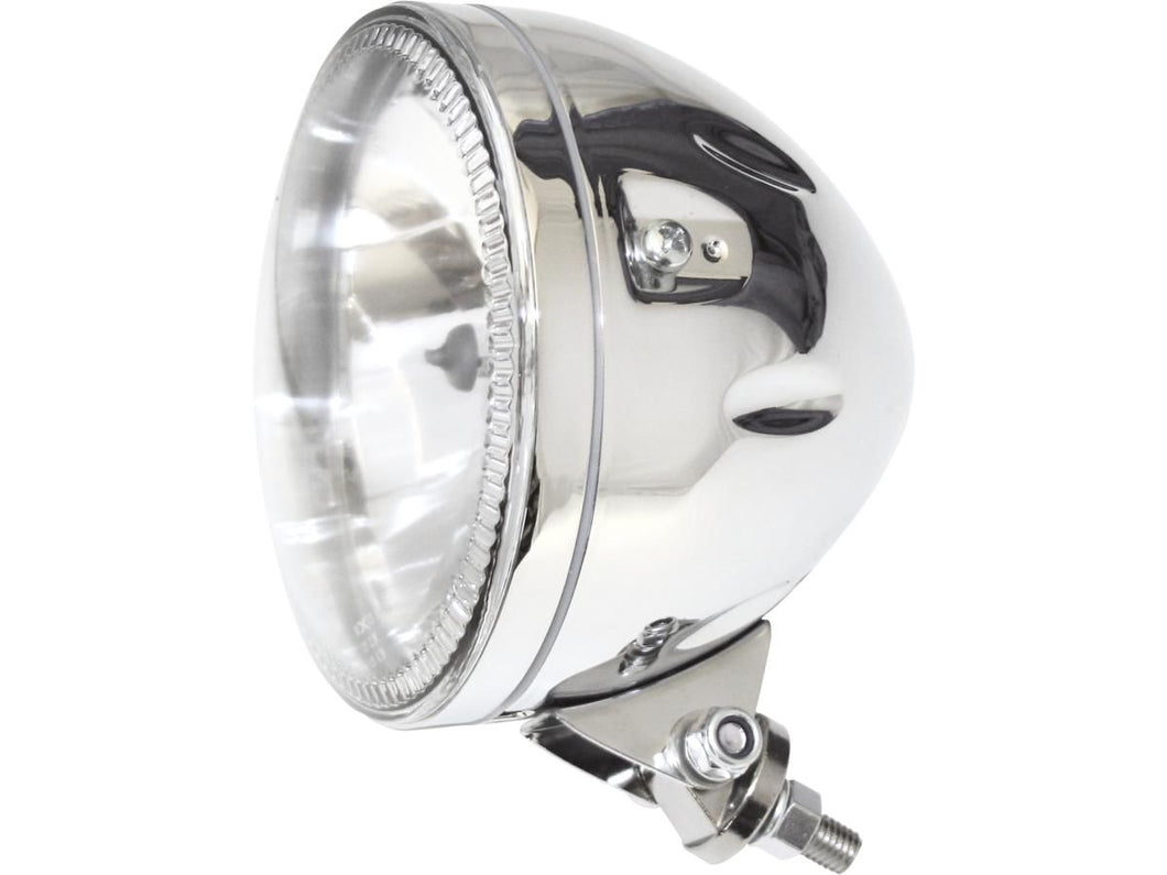 Headlight 5-3/4 inch with LED Halo Ring Bottom Mount, E-mark - Chrome