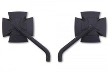 Load image into Gallery viewer, HIGHSIDER 301-110 Mirrors IRON CROSS Maltese Cross (Pair) for Metric Cruiser/fits Harley-Davidson - Black
