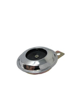 Load image into Gallery viewer, Small Chrome Mini Horn 65mm (2-1/2 in.) Smooth (black centre) Universal 12V - Highway Hawk H69-122
