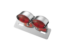 Load image into Gallery viewer, Taillight Mini Cateye Double Light - Chrome - Highway Hawk H68-337
