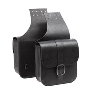 Ledrie HLZAD2-1016 Universal Saddlebag Set Throw Over Black 6.5 Litres - Genuine Real Leather