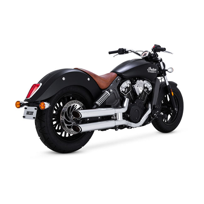 Vance & Hines 18323 PCX Chrome Twin Slash Cut Slip-on Exhaust 2015 up Indian Scout