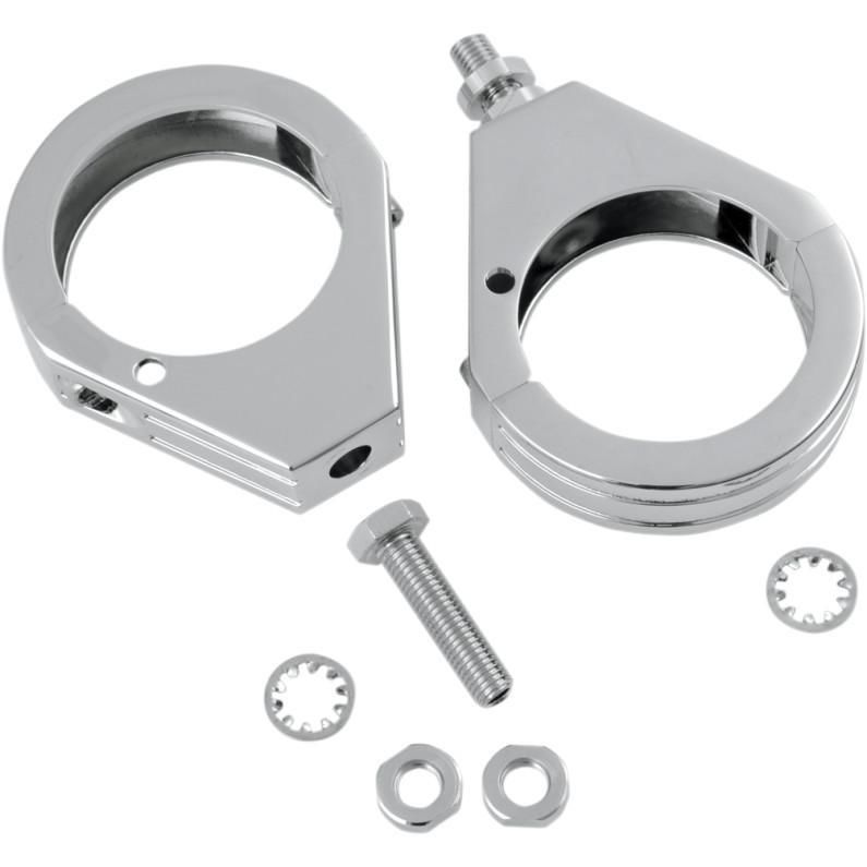 Fork Clamps for Harley-Davidson to Relocate Turn Signals/Indicators - 49mm, Grooved - Drag Specialties 2040-0461