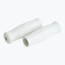Load image into Gallery viewer, Vintage Bottle Style Soft Rubber 1 inch (25mm) Handlebar Grips - White - Motorcycle Storehouse 906103
