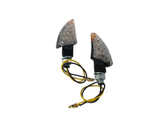 Load image into Gallery viewer, Turn Signal Set Shark Fin LED, Short Stem - Carbon Look

