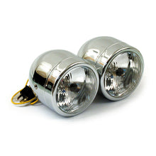 Load image into Gallery viewer, Frog Eye Double/Dual Twin Headlight/Headlamp - Chrome - Highway Hawk H223-333
