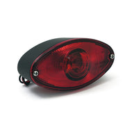Taillight Large Cateye Red Lens, E-mark - Black