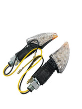 Load image into Gallery viewer, Turn Signal Set Shark Fin LED, Long Stem - Carbon Look
