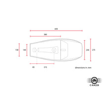 Load image into Gallery viewer, Seat Flat Racer Street Tracker Tuck N' Roll - Black - C-Racer HC53-0011B

