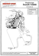 Load image into Gallery viewer, Engine Guard/Highway Bar 38mm Chrome fits Suzuki VZ800 Marauder - Highway Hawk H593-015
