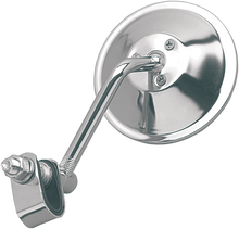 Load image into Gallery viewer, Clamp-On Round 4 inch Mirror Chrome Retro Chopper Scooter - 4 inch Short Stem
