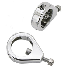 Load image into Gallery viewer, Fork Clamps for Harley-Davidson to Relocate Turn Signals/Indicators - 41mm, Chrome
