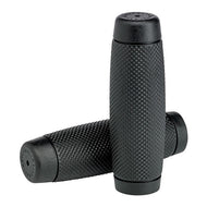 Biltwell 6702-0178 Recoil Black TPV Rubber 7/8 inch (22mm) Handlebar Grips Pair Classic Style