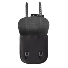 Load image into Gallery viewer, Ledrie HLZAD2-1014 Universal Saddlebag Set with Buckles Throw Over Black 9.5 Litres - Genuine Real Leather
