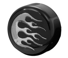 Load image into Gallery viewer, Black &amp; Chrome Flames Replacement Horn Cover for Harley-Davidson
