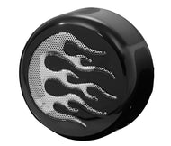 Black & Chrome Flames Replacement Horn Cover for Harley-Davidson