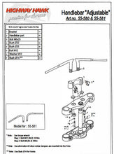 Load image into Gallery viewer, Fat 1-1/4 in. (32mm) Curved Adjustable Handlebars, Chrome fits Honda, Yamaha, Suzuki selected models - Highway Hawk H55-581
