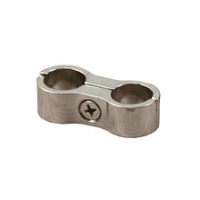 Load image into Gallery viewer, Chrome Double Hose Separator Clamp for Oil/Fuel Lines (up to 3/8 in.) - Motorcycle Storehouse 517557
