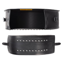 Load image into Gallery viewer, Ledrie HLZAD2-1037N Saddlebag Set Rigid Studded 27 Litres fits Harley,Kawasaki,Suzuki,Yamaha made from Genuine Real Leather
